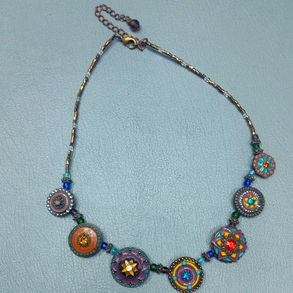 Colorful Beaded Necklace 15" to 18"